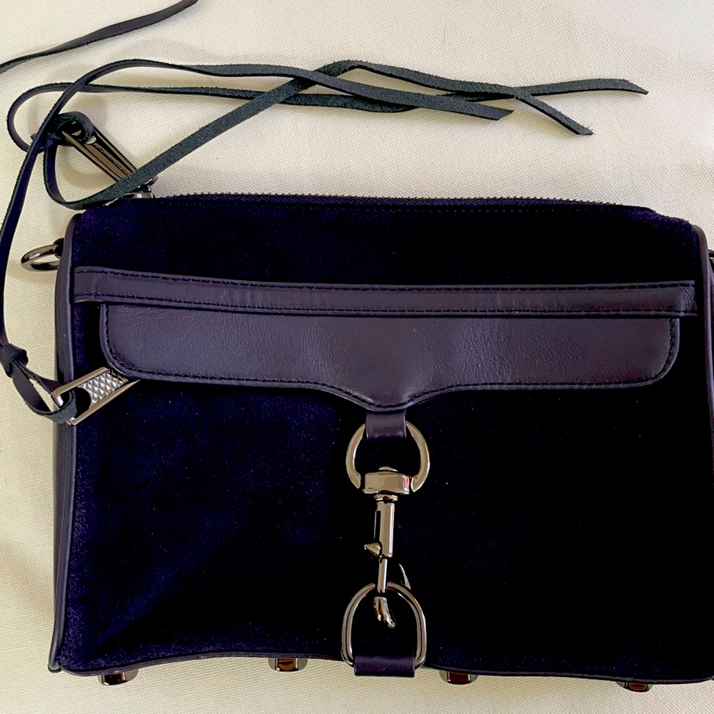MINKOFF crossbody/satchel. Midnight Blue suede/leather. Smoke free. 9x7x2.